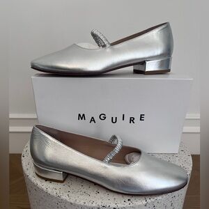 Maguire Silver Ballet Flat